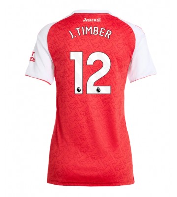 Arsenal Jurrien Timber #12 Hjemmebanetrøje Dame 2025-26 Kortærmet